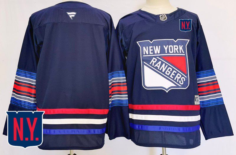 Men New York Rangers Blank Blue Fanatics 2025 NHL Jersey style 1